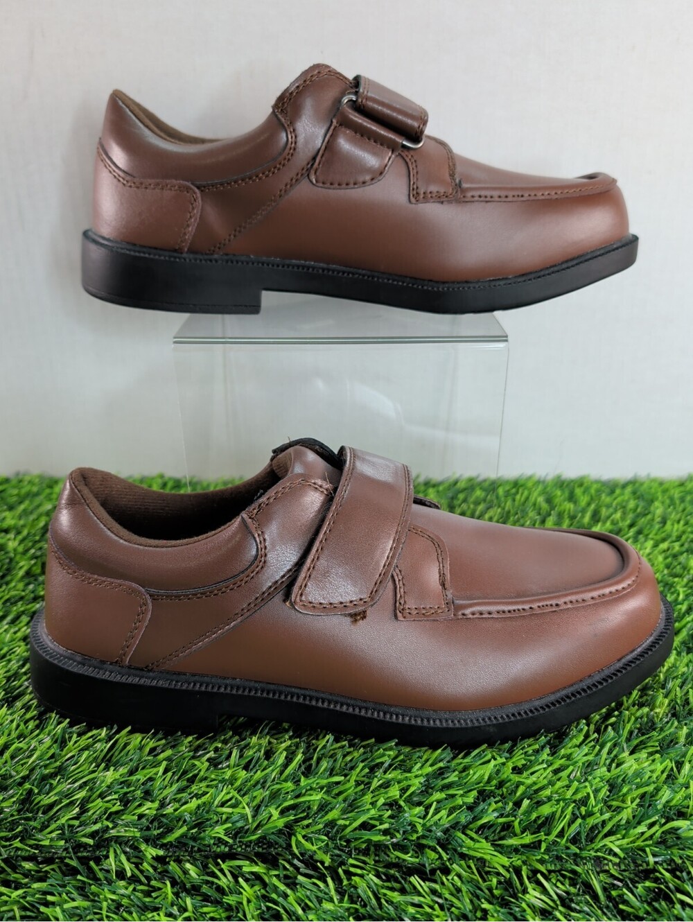 Dr. Max Men's Comfort Brown Leather Upper Easy Strap Shoe #84890  Size 8.5 D